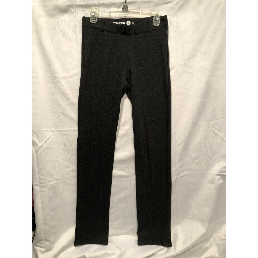 Betabrand Womens Stretch Dress Pants Straight Leg Gray Charcoal Size Small Long